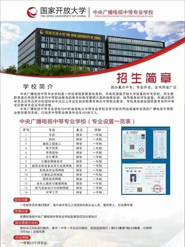 電大中專招生簡章及報名指南-圖1