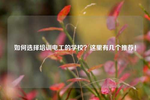 如何選擇培訓電工的學校？這里有幾個推薦！-圖1