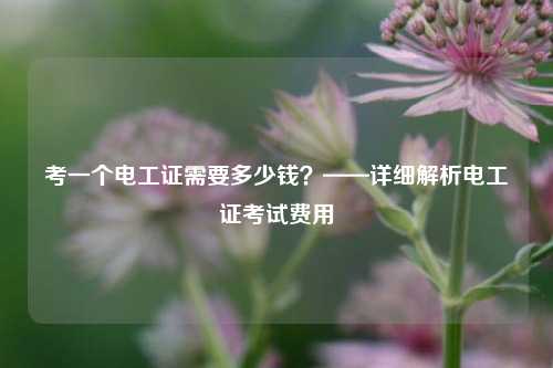 考一個電工證需要多少錢？——詳細(xì)解析電工證考試費用-圖1