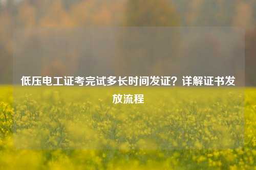 低壓電工證考完試多長時間發證？詳解證書發放流程-圖1