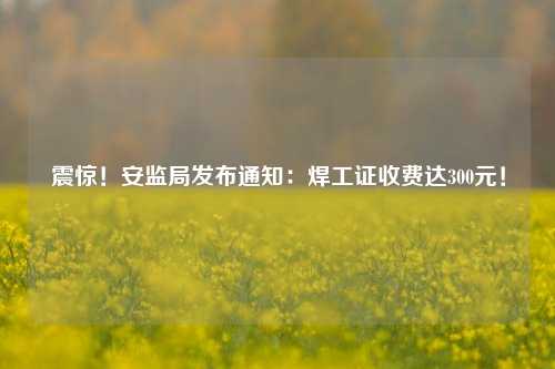 震驚！安監(jiān)局發(fā)布通知：焊工證收費達300元！-圖1