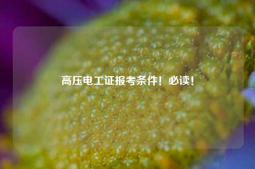 高壓電工證報(bào)考條件！必讀！-圖1