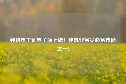 建筑電工證電子版上線！建筑業(yè)務員必備技能之一！-圖1