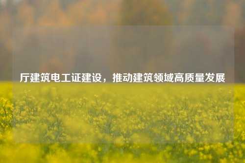廳建筑電工證建設(shè)，推動(dòng)建筑領(lǐng)域高質(zhì)量發(fā)展-圖1