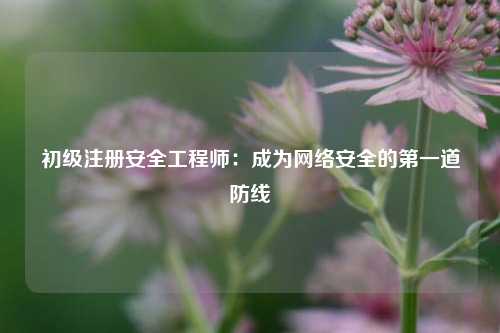 初級(jí)注冊(cè)安全工程師：成為網(wǎng)絡(luò)安全的第一道防線-圖1