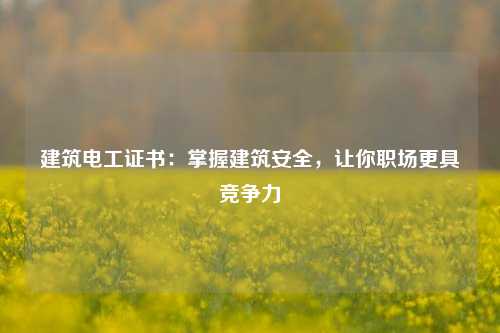 建筑電工證書：掌握建筑安全，讓你職場更具競爭力-圖1